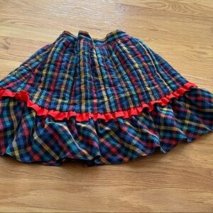 Vintage Her Majesty Plaid Ruffle girls 6x Skirt